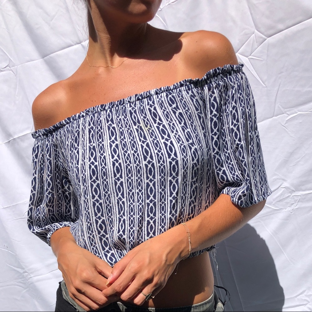 Off the shoulder patterned blouse